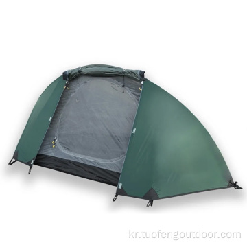 1.7kg 녹색 등산 트레킹 더블 텐트
